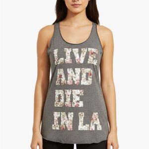 Live and Die in LA Racerback Tank Sz M